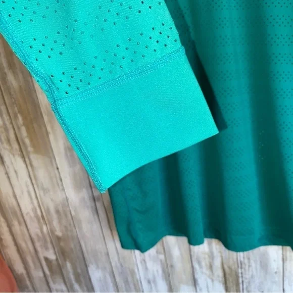 ZYIA Active Chill Long Sleeve Perforated Mesh Breathable Teal Green - Picture 4 of 5